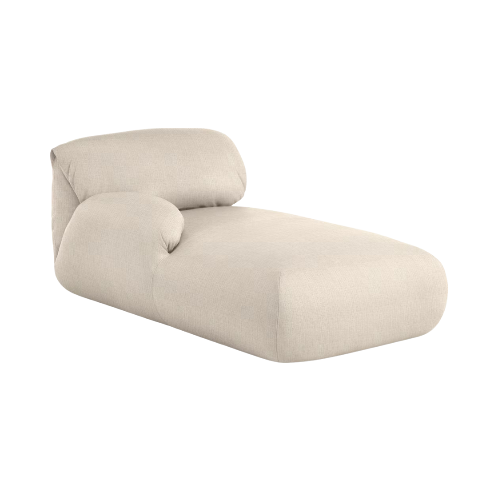 The Luva Modular Chaise Pebble Weave Ecru Left from Herman Miller.