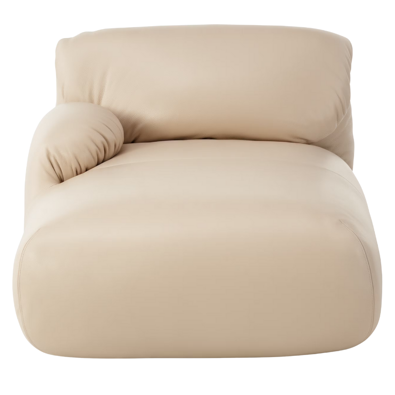 The Leather Luva Modular Chaise Prone Leather Timbre Left from Herman Miller.