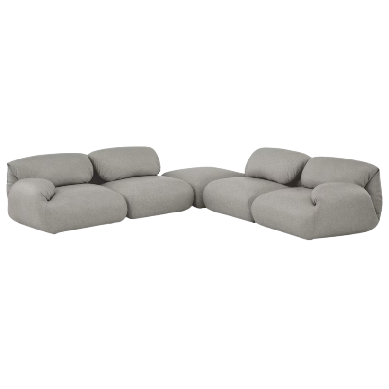 The Luva Modular Corner Sectional from Herman Miller in Heathered Cool Grey Cozy upholstery.