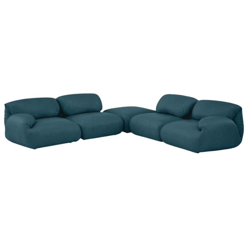 The Luva Modular Corner Sectional from Herman Miller in Heathered Lagoon Cozy upholstery.