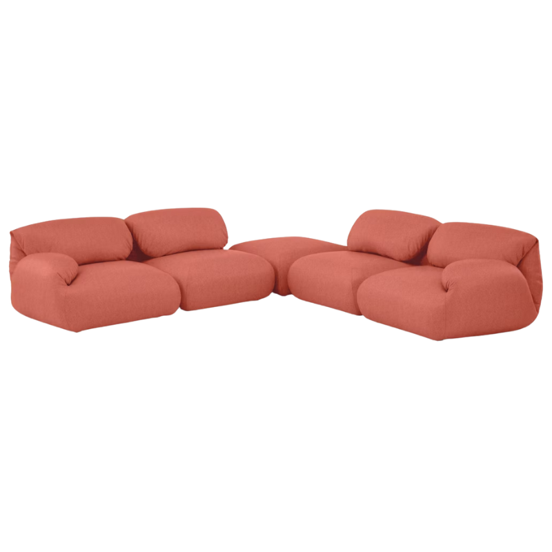 The Luva Modular Corner Sectional from Herman Miller in Heathered Persimmon Cozy upholstery.