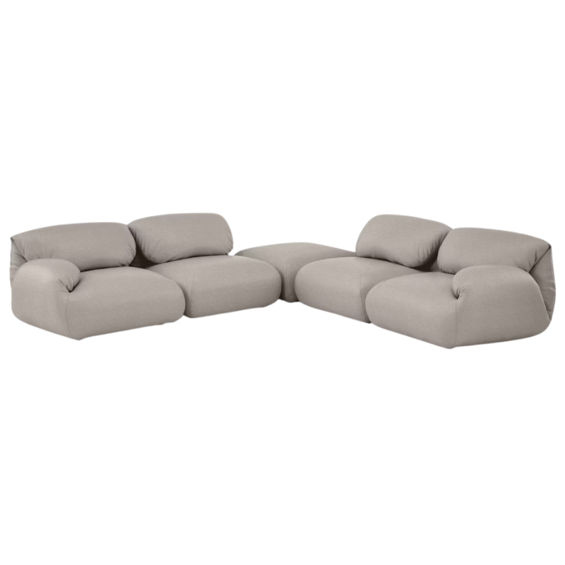 The Luva Modular Corner Sectional from Herman Miller in Heathered Rye Grass Cozy upholstery.