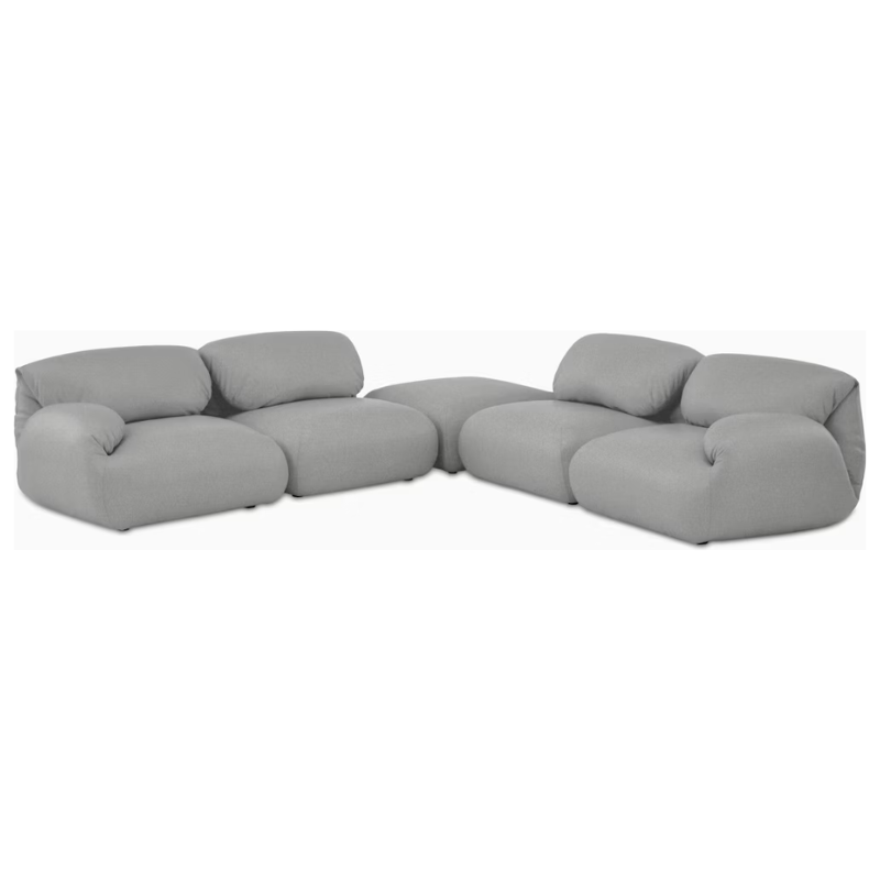 The Luva Modular Corner Sectional from Herman Miller in Warm Grey Cozy upholstery.
