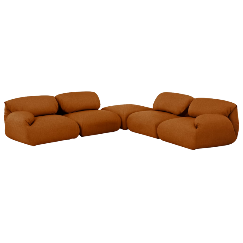 The Luva Modular Corner Sectional from Herman Miller in Rust Mode upholstery.