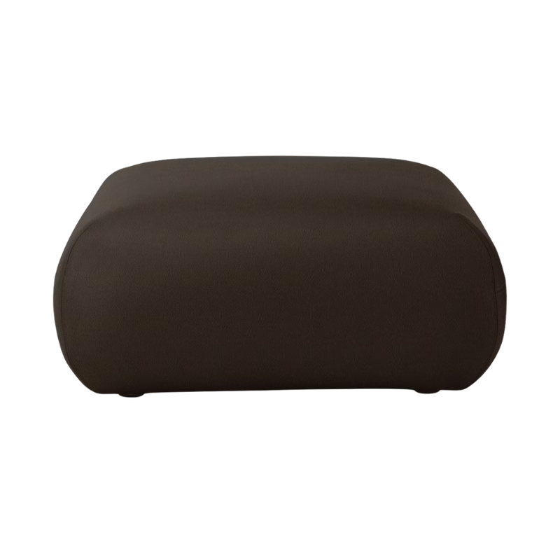 The Luva Modular Ottoman with java prone leather upholstery from Herman Miller.