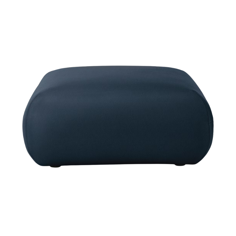 The Luva Modular Ottoman with sail prone leather upholstery from Herman Miller.