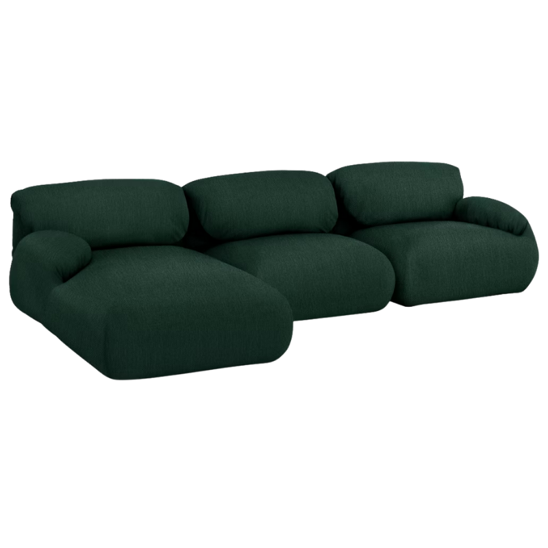 The left Luva Modular Three Seater Sectional from Herman Miller in Outdoors Mode upholstery.