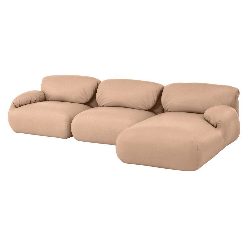 The Leather Luva Modular Three Seater Sectional Prone Leather Balsa Right from Herman Miller.