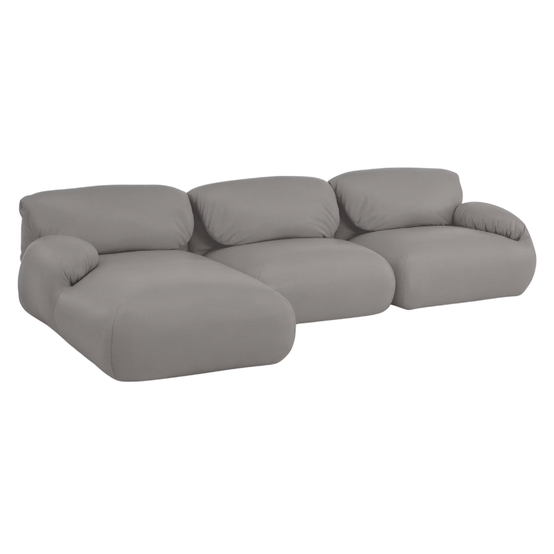 The Leather Luva Modular Three Seater Sectional Prone Leather Lute Left from Herman Miller.