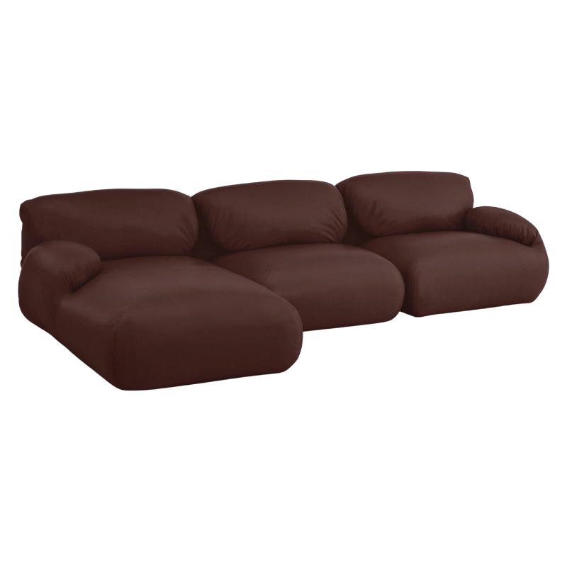 The Leather Luva Modular Three Seater Sectional Prone Leather Mantra Left from Herman Miller.