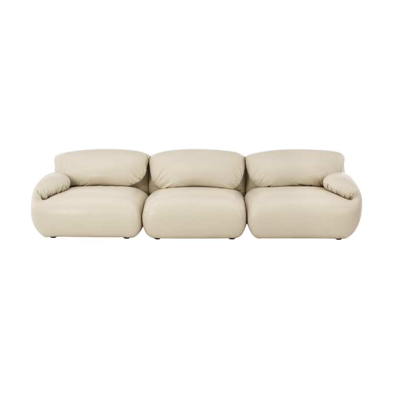 The Luva Modular Three Seater Sofa from Herman Miller with timbre prone leather upholstery.