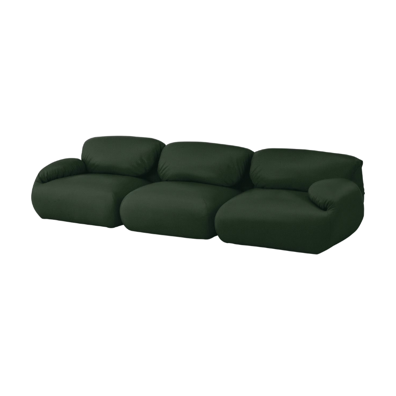 The Luva Modular Three Seater Sofa from Herman Miller with vine prone leather upholstery.