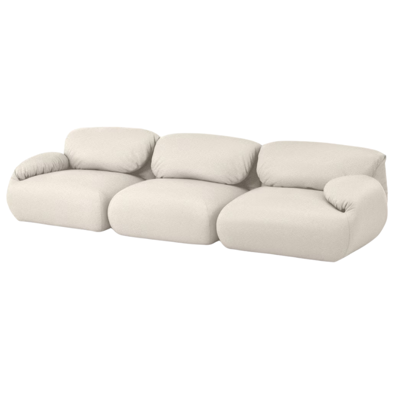 The Luva Three Seater Modular Sofa from Herman Miller in Warm White Whim upholstery.