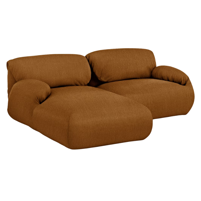 The left Luva Modular Two Seater Sectional from Herman Miller in Nutmeg Mode upholstery.