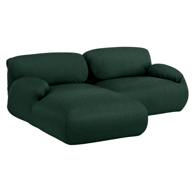 The left Luva Modular Two Seater Sectional from Herman Miller in Outdoors Mode upholstery.