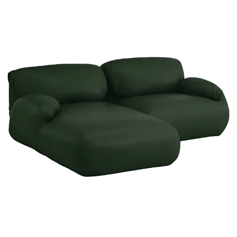 The Leather Luva Modular Two Seater Sectional Prone Leather Vine Left from Herman Miller.