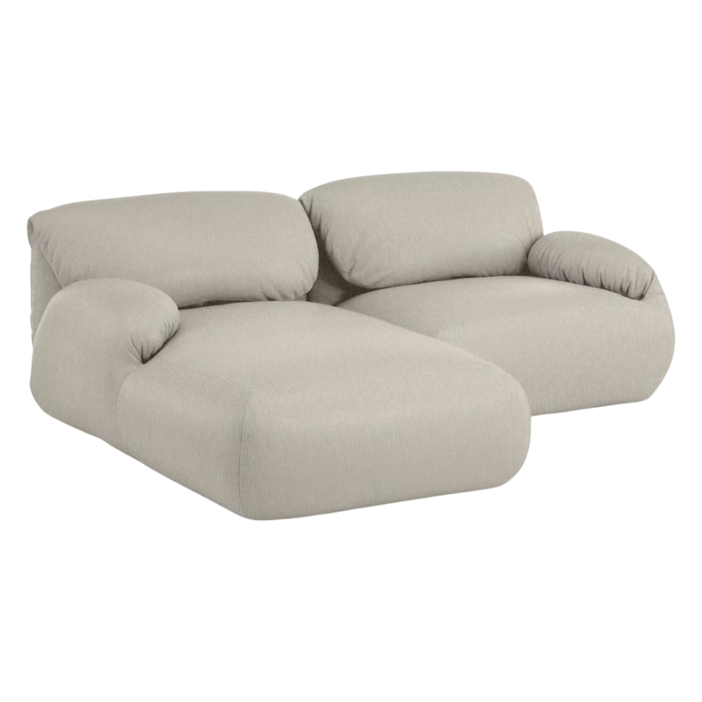 The left Luva Modular Two Seater Sectional from Herman Miller with shell mode upholstery.