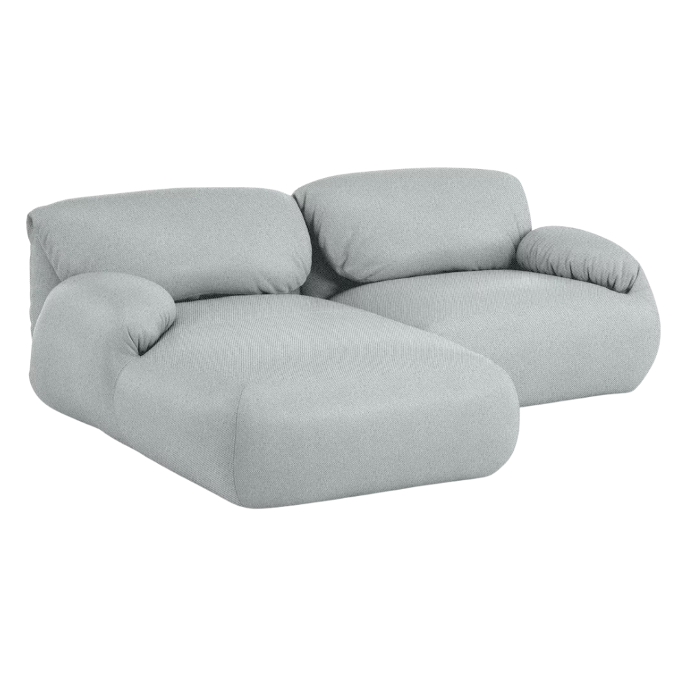 The left Luva Modular Two Seater Sectional from Herman Miller with surf mode upholstery.