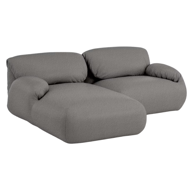The left Luva Modular Two Seater Sectional from Herman Miller in Pewter Whim upholstery.