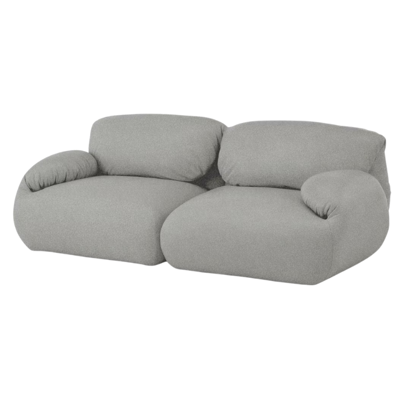 The Luva Modular Two Seater Sofa from Herman Miller in Heathered Cool Grey Cozy upholstery.