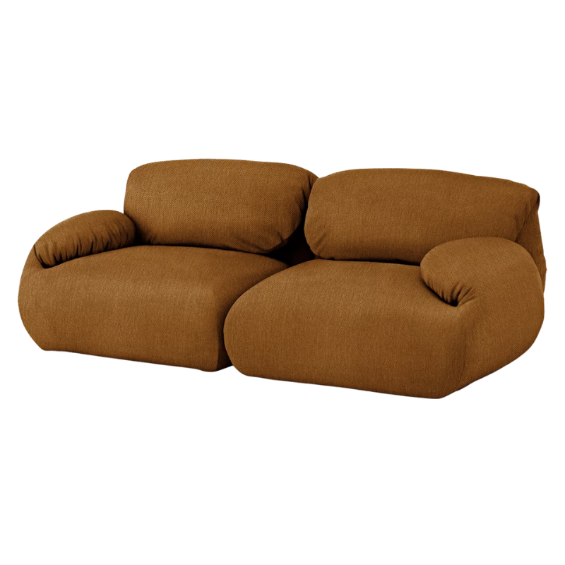 The Luva Modular Two Seater Sofa from Herman Miller in Nutmeg Mode upholstery.