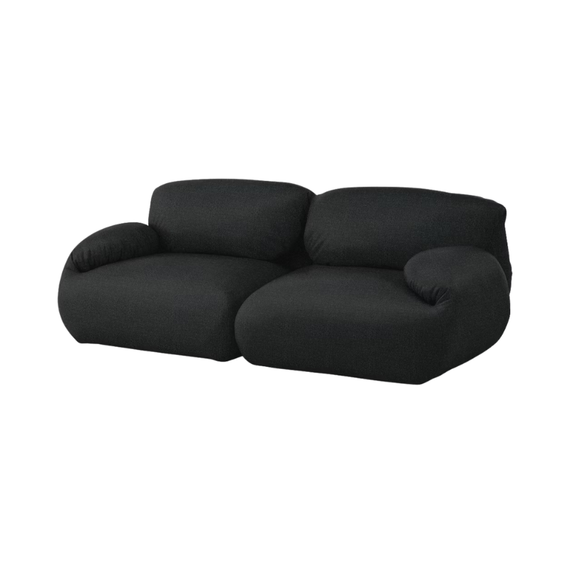The Luva Modular Two Seater Sofa Pebble Weave Cinder from Herman Miller.
