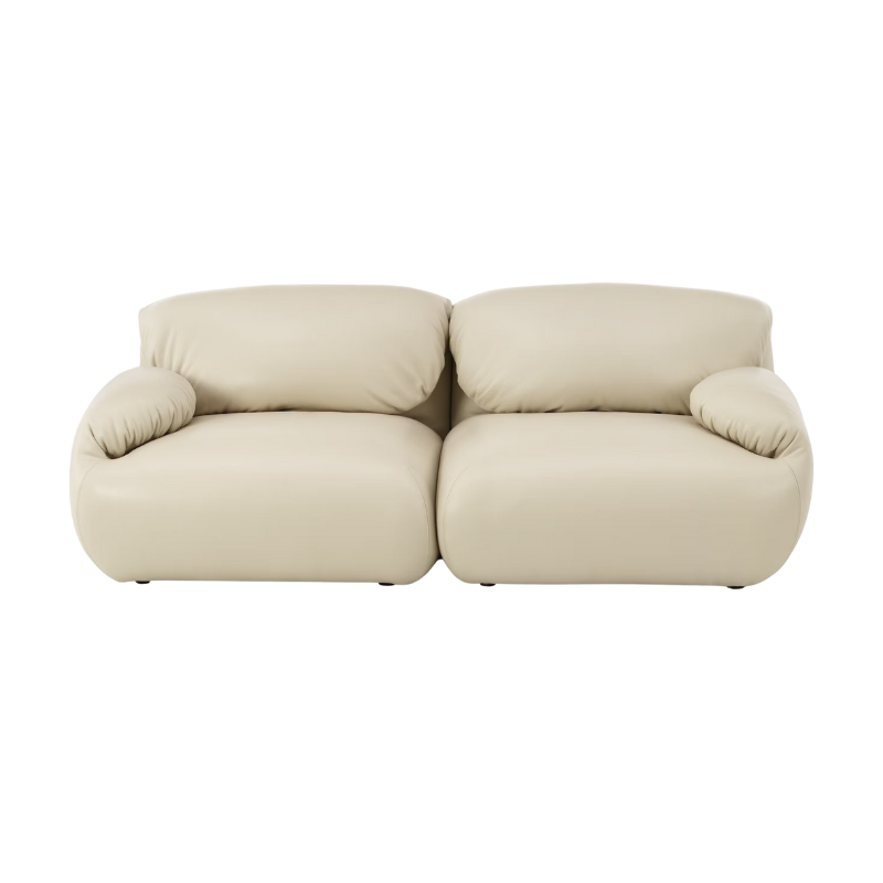 The Luva Modular Two Seater Sofa with timbre prone leather upholstery from Herman Miller.