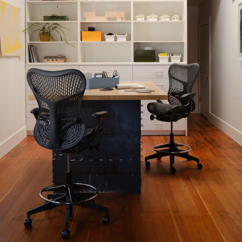 The Mirra 2 Stool from Herman Miller in a home office.