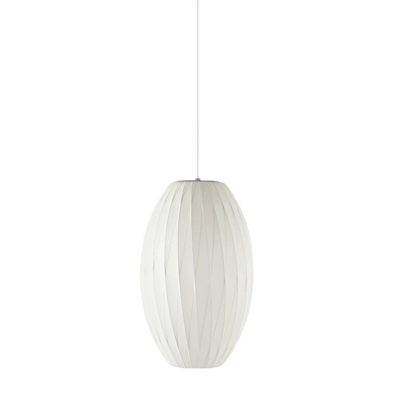 The medium Nelson Cigar Crisscross Bubble Pendant from Herman Miller.