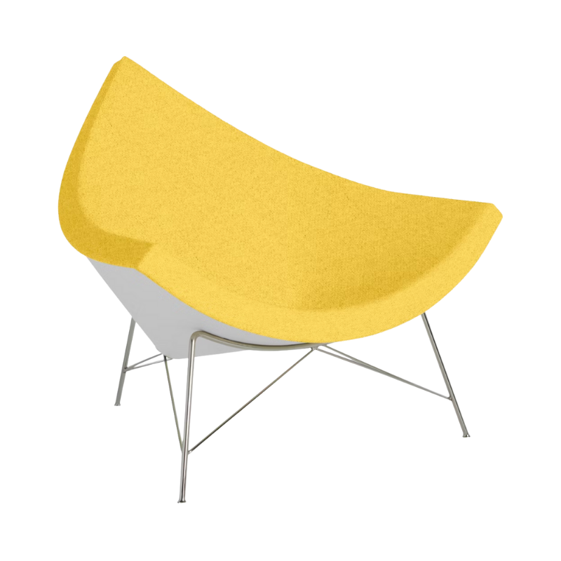 The Nelson Coconut Chair Luce Clarion with Chrome Base from Herman Miller.