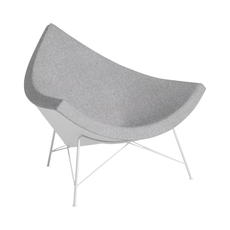 The Nelson Coconut Chair Beck Foundry with White Base from Herman Miller.