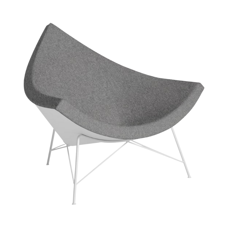 The Nelson Coconut Chair Luce Scoria with White Base from Herman Miller.