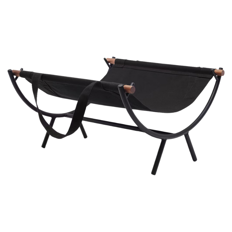 The Nelson Fireplace Caddy from Herman Miller from the side.