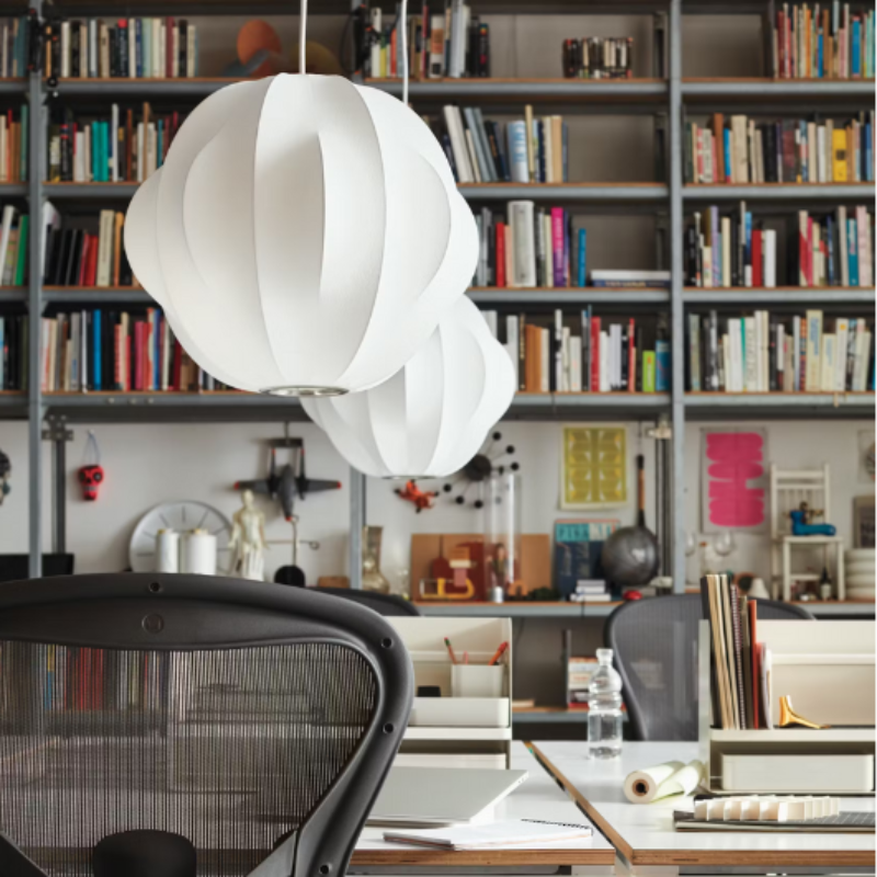 The Nelson Orbit Bubble Pendant from Herman Miller in a business office. all-groups