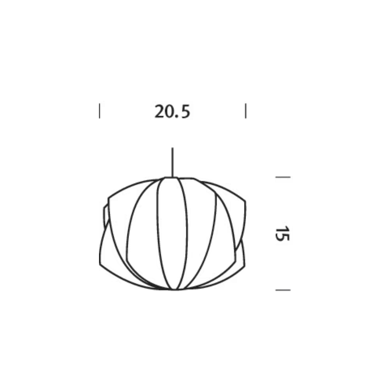 The dimensions of the Nelson Propeller Bubble Pendant from Herman Miller.