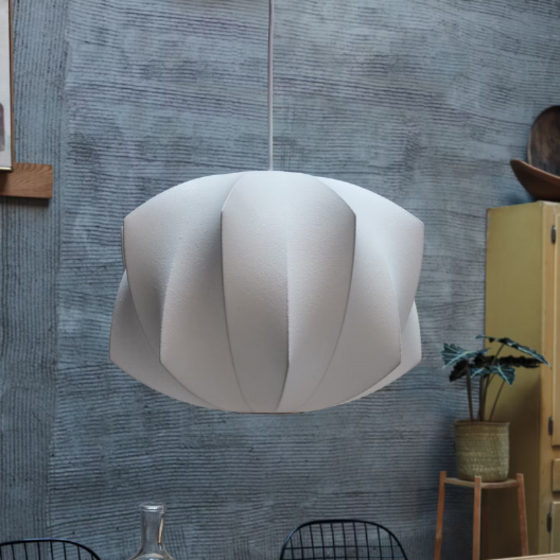 The Nelson Propeller Bubble Pendant from Herman Miller in a dining room.
