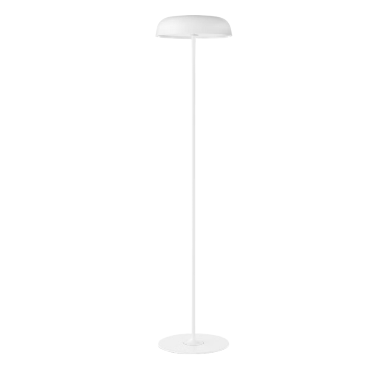 The Ode Freestanding Floor Lamp from Herman Miller full height in white.