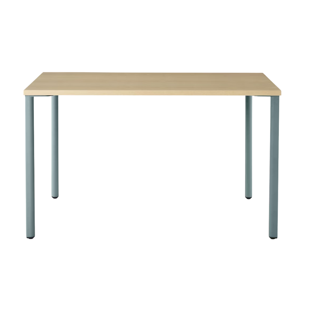 The 24 x 48 OE1 Table from Herman Miller with the glacier frame and white ash veneer table top.