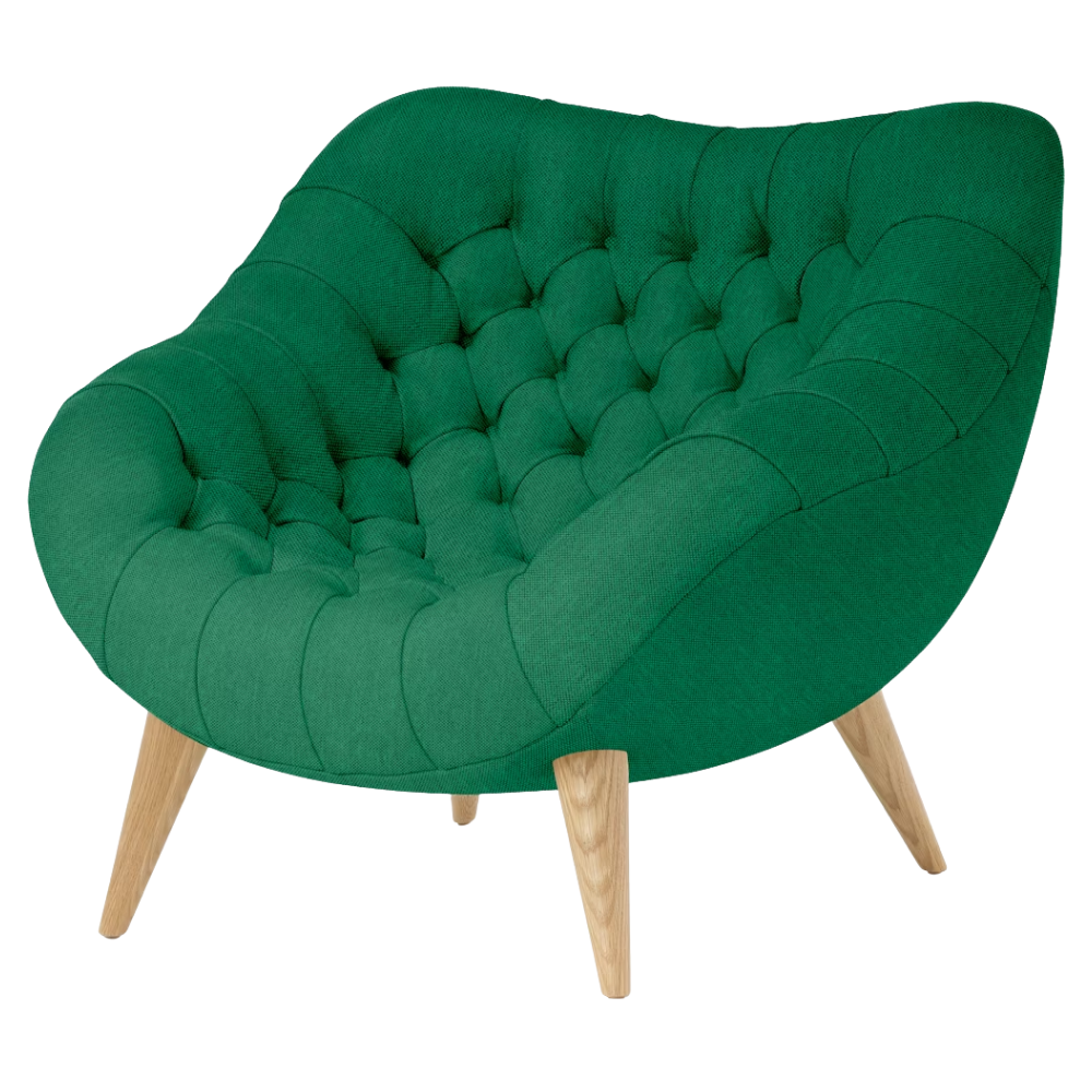 The Rohde Easy Chair from Herman Miller with the celtic mode upholstery and oak leg finish.