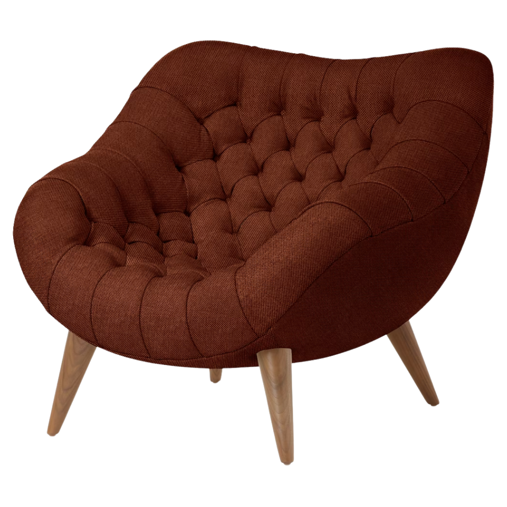The Rohde Easy Chair from Herman Miller with the pathway mode upholstery and walnut leg finish.