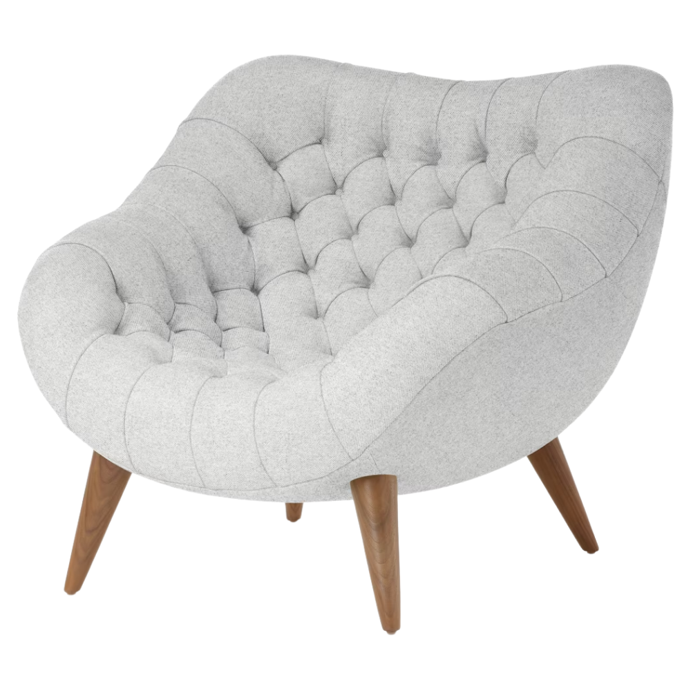 The Rohde Easy Chair from Herman Miller with the relic luce upholstery and walnut leg finish.