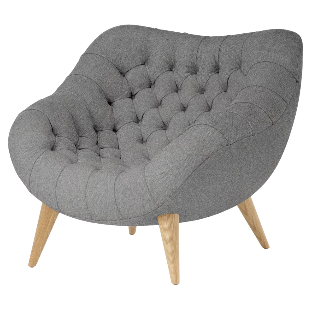 The Rohde Easy Chair from Herman Miller with the scoria luce upholstery and oak leg finish.