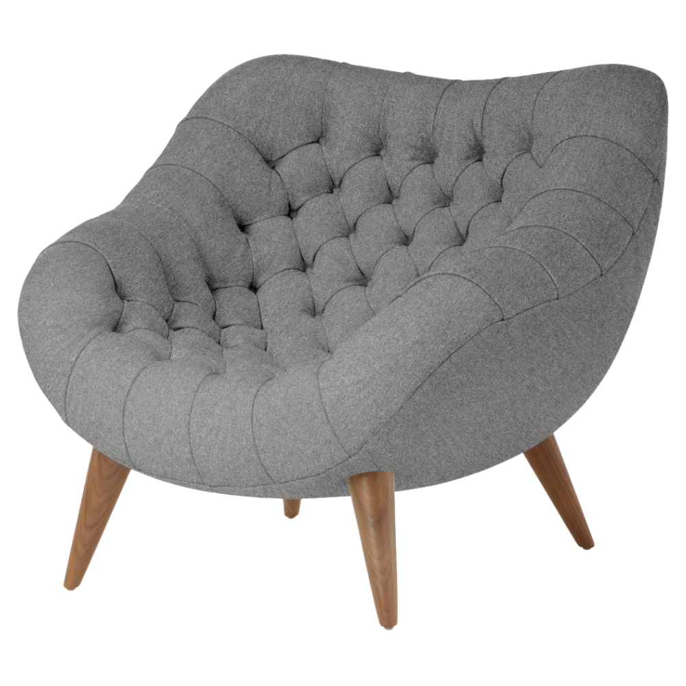The Rohde Easy Chair from Herman Miller with the scoria luce upholstery and walnut leg finish.