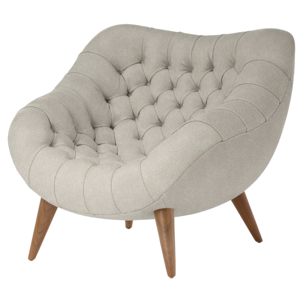 The Rohde Easy Chair from Herman Miller with the shell mode upholstery and walnut leg finish.