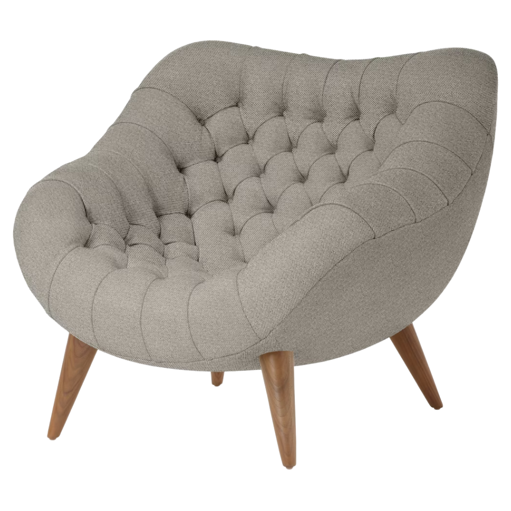 The Rohde Easy Chair from Herman Miller with the sycamore mode upholstery and walnut leg finish.