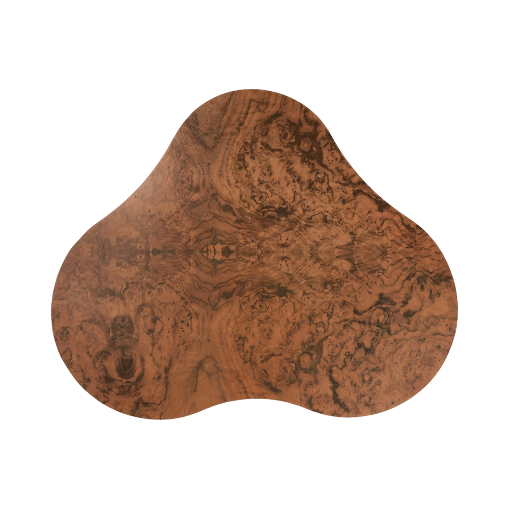 The ebony burl Rohde Paldao Side Table from Herman Miller tabletop.