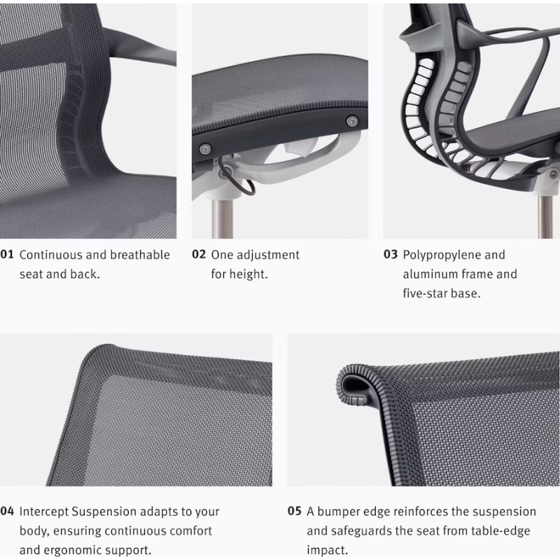 Setu Office Chair with Ribbon Arms by Herman Miller feature description.