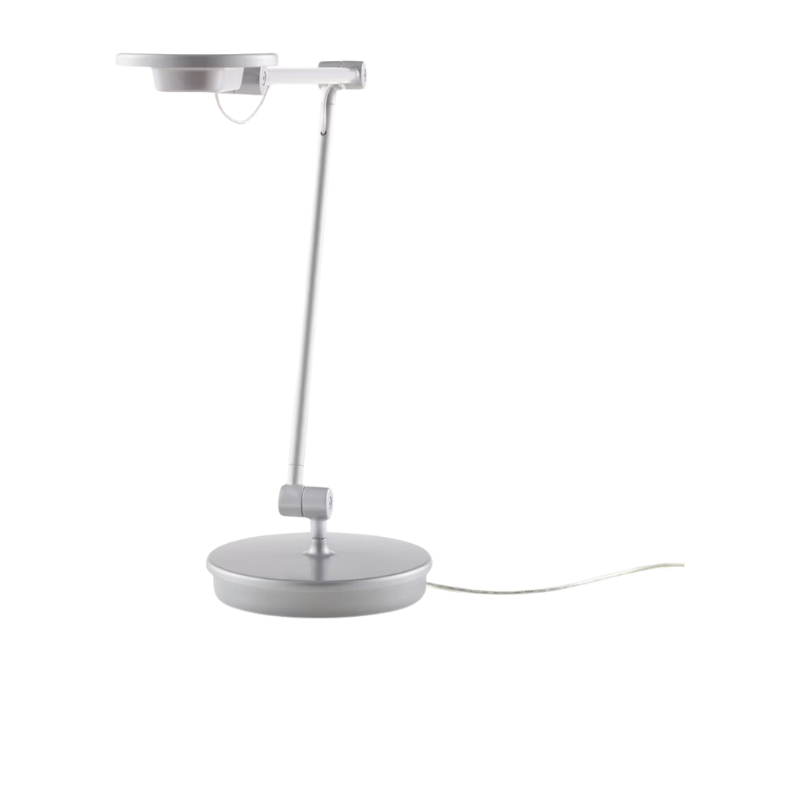 The Tone Personal Light from Herman Miller in metallic silver compressed.