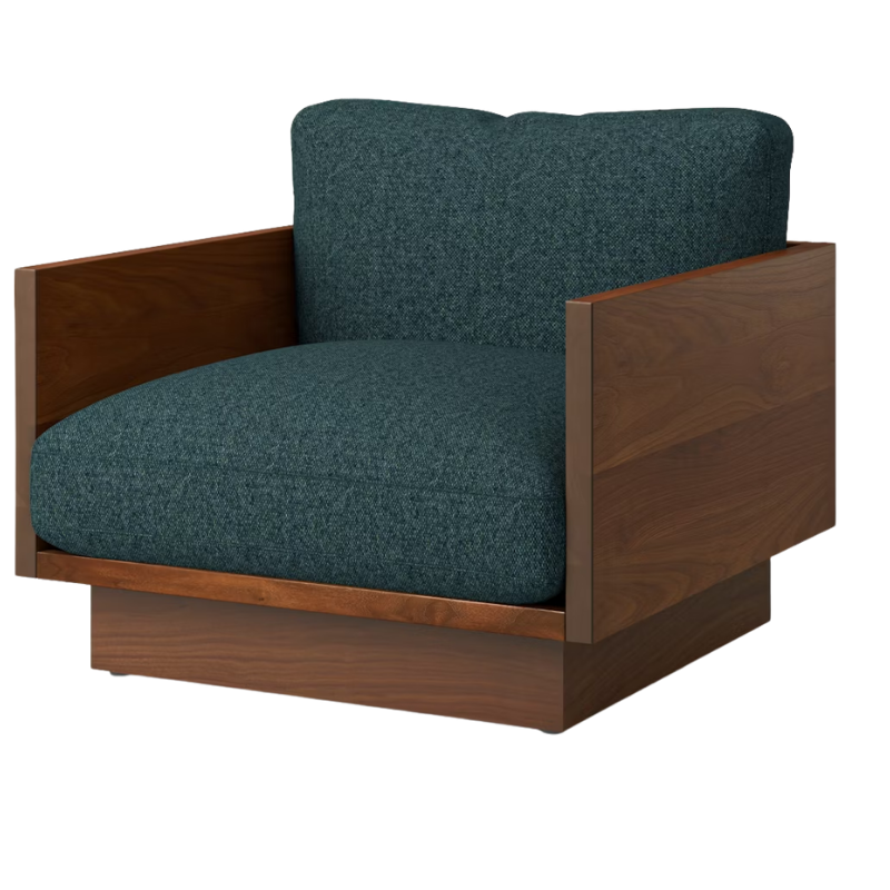 The Tudor Walnut Pawson Drift Lounge Chair from Herman Miller with beck appalachian upholstery.