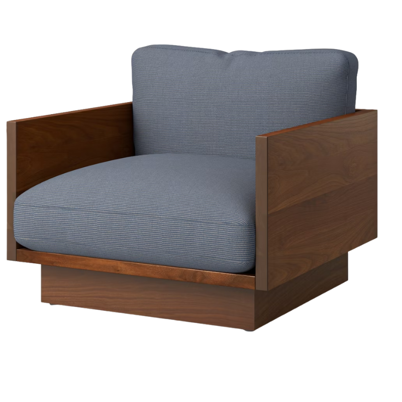 The Tudor Walnut Pawson Drift Lounge Chair from Herman Miller with isa oceanic upholstery.